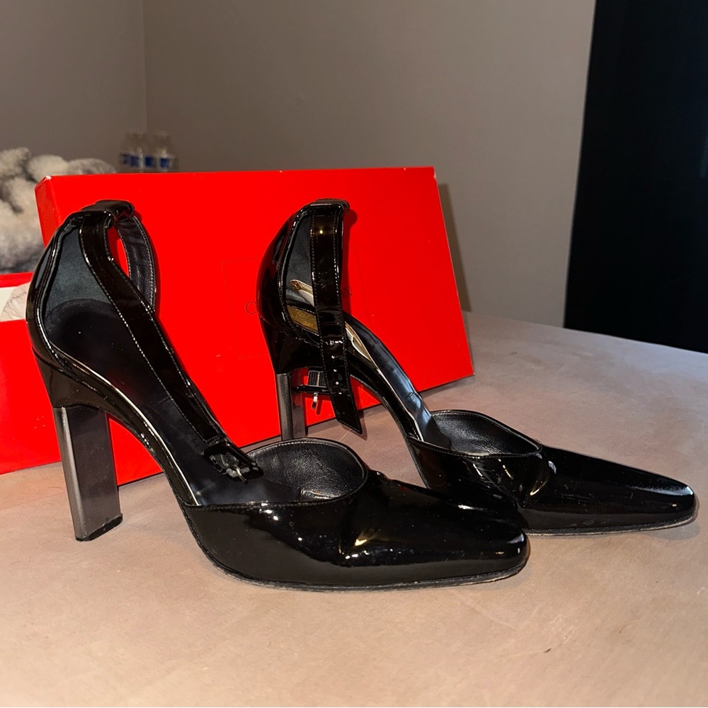 Charles Jourdan Black Patent Leather Heels